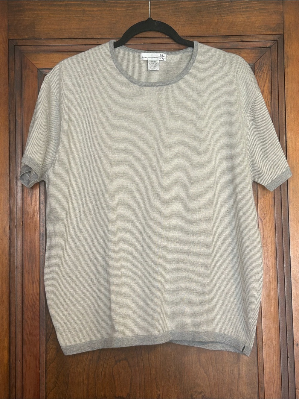 NWT Vintage Munsingwear Gray 100% Cotton Knit Sweater Top XL